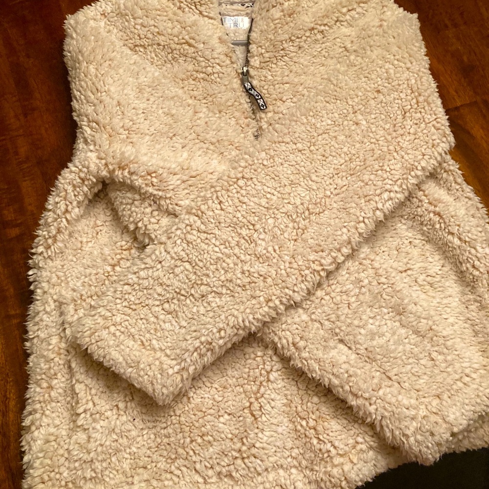 beige sherpa quarter zip